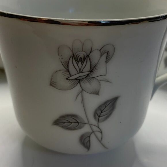 6 - 3" Flat Cup China by Queens Royal - Picture 2 of 7